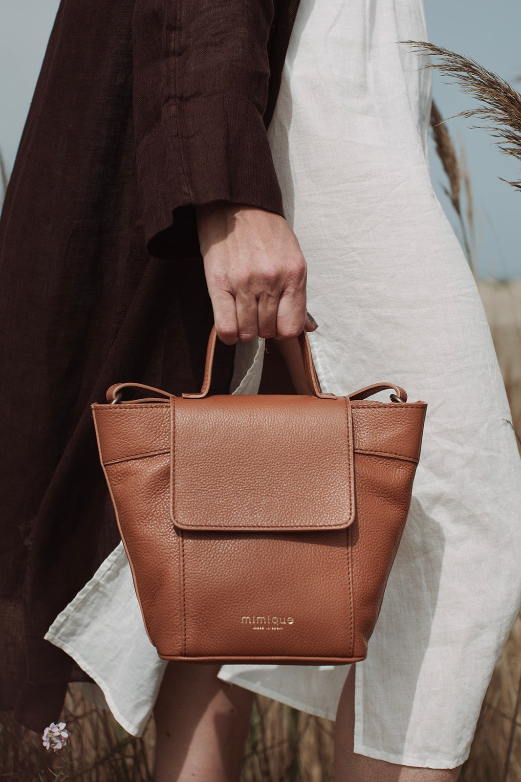 Bolso de piel bandolera ajustable versátil Andrín mini cuero
