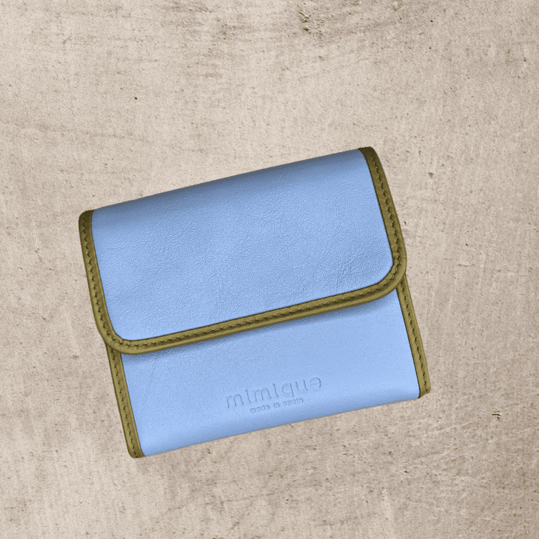 Cartera azul cielo & oliva