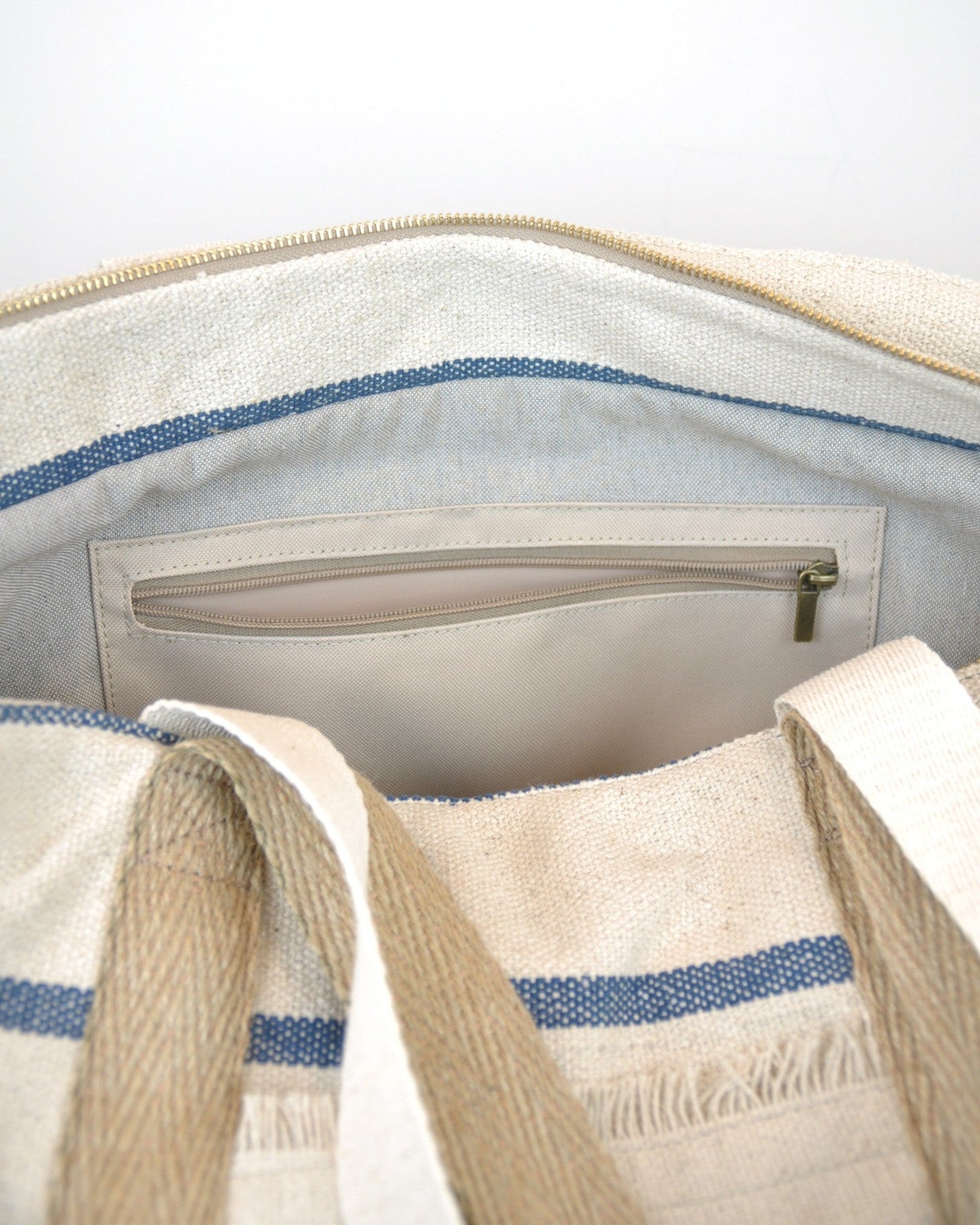Bolsa de playa viaje CAPAZO RAYA NAVY Mimique hecha en España Gran capacidad y cremallera
