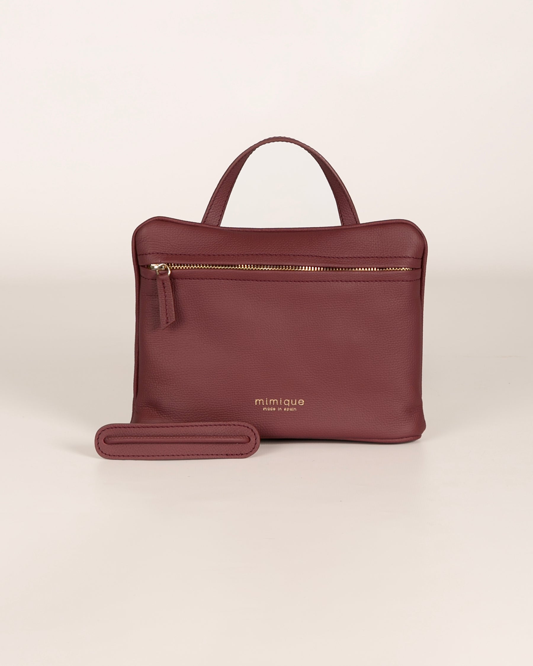 Bolso América para mujer Mimique piel burdeos. Calidad made in spain