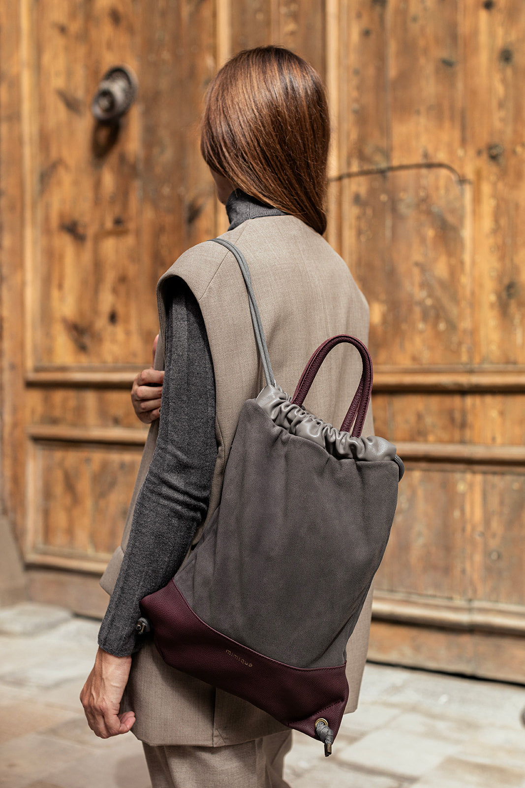 Arra burgundy and dark grey