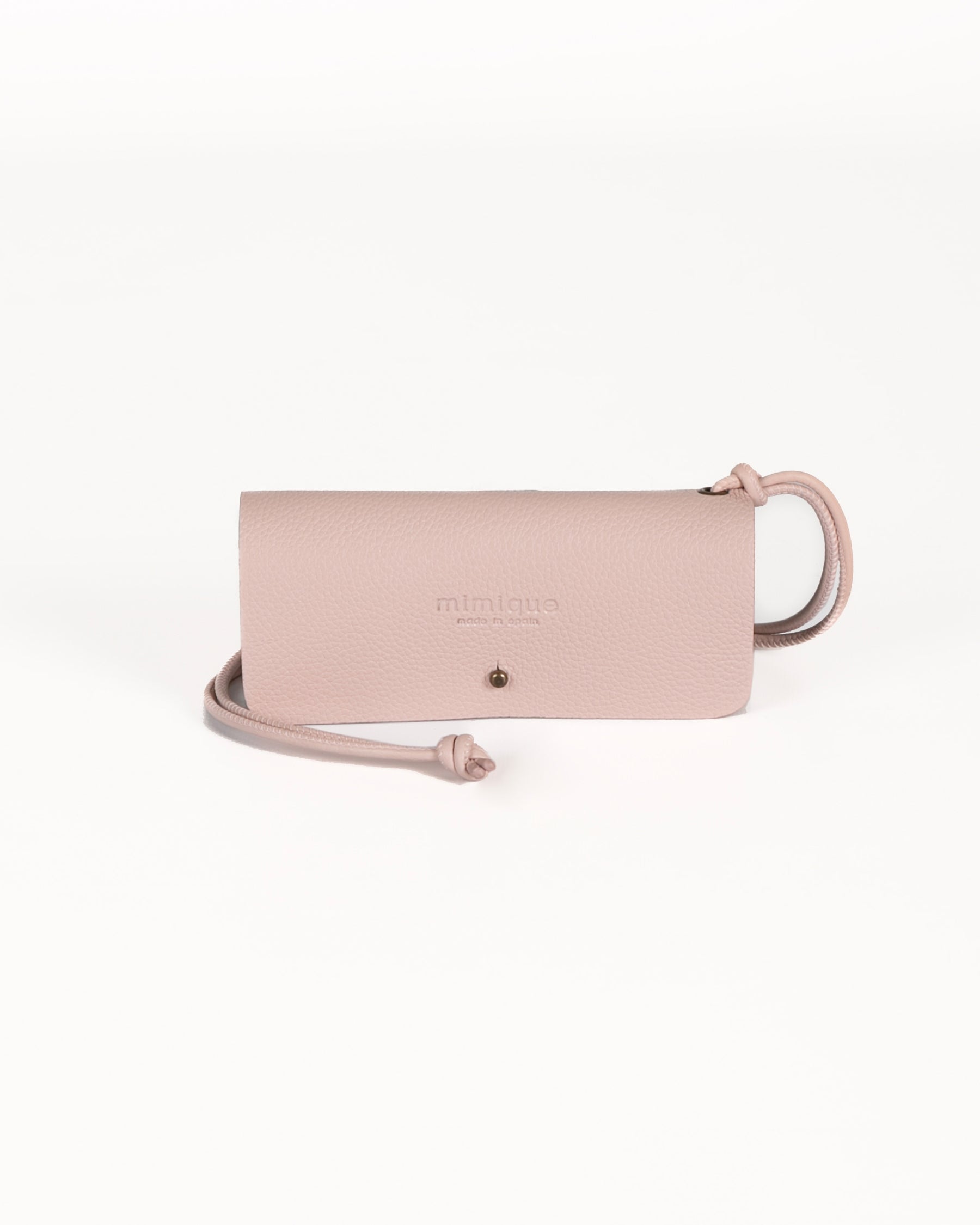 Funda de gafas de piel rosa maquillaje hecha a mano en España