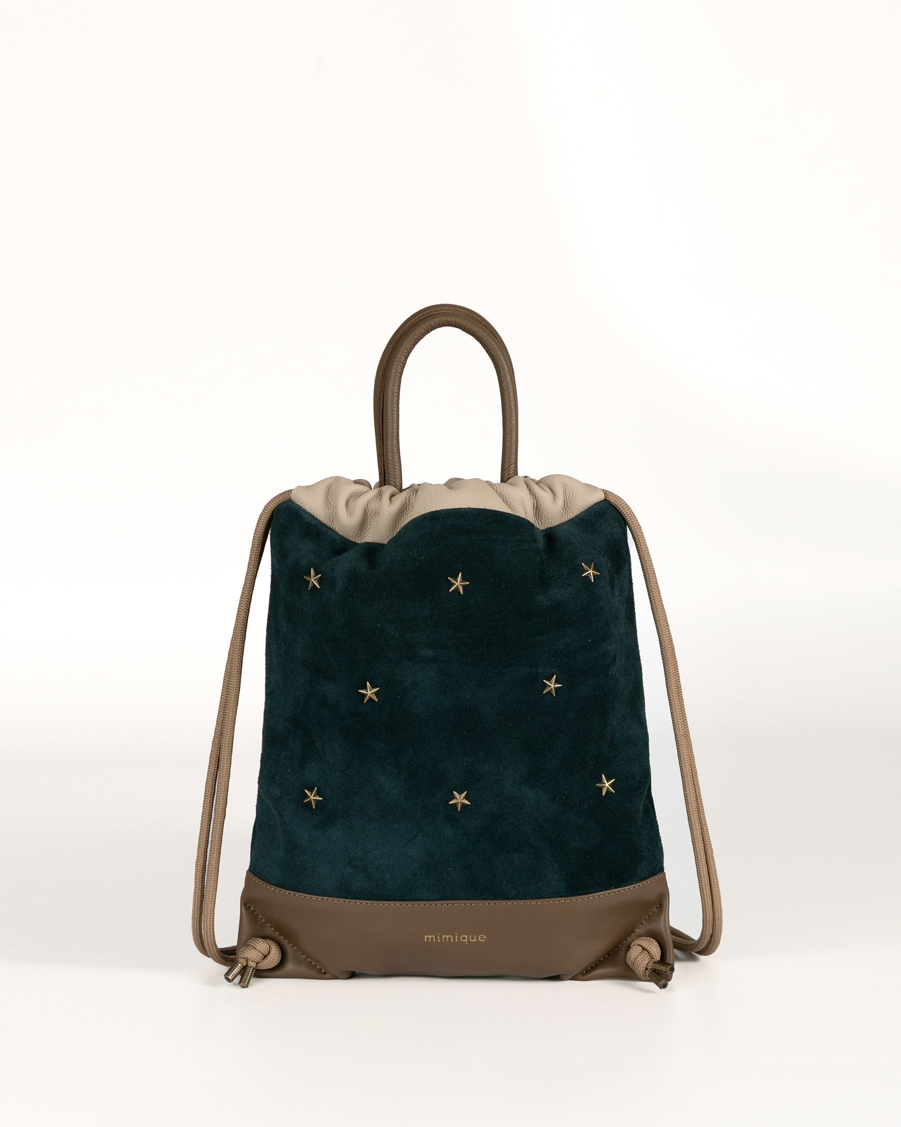 Mochila bolso mujer Tachuelas mini Mimique piel azul gran capacidad y calidad