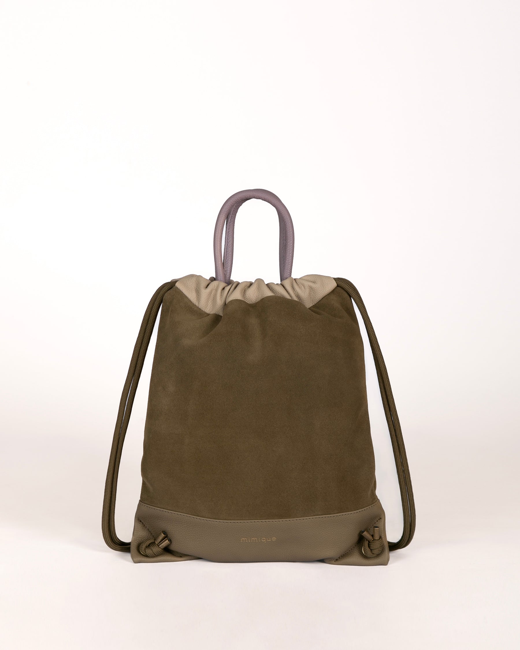Mochila bolso de piel ante mujer Mimique Torimbia zero. Hecho en España