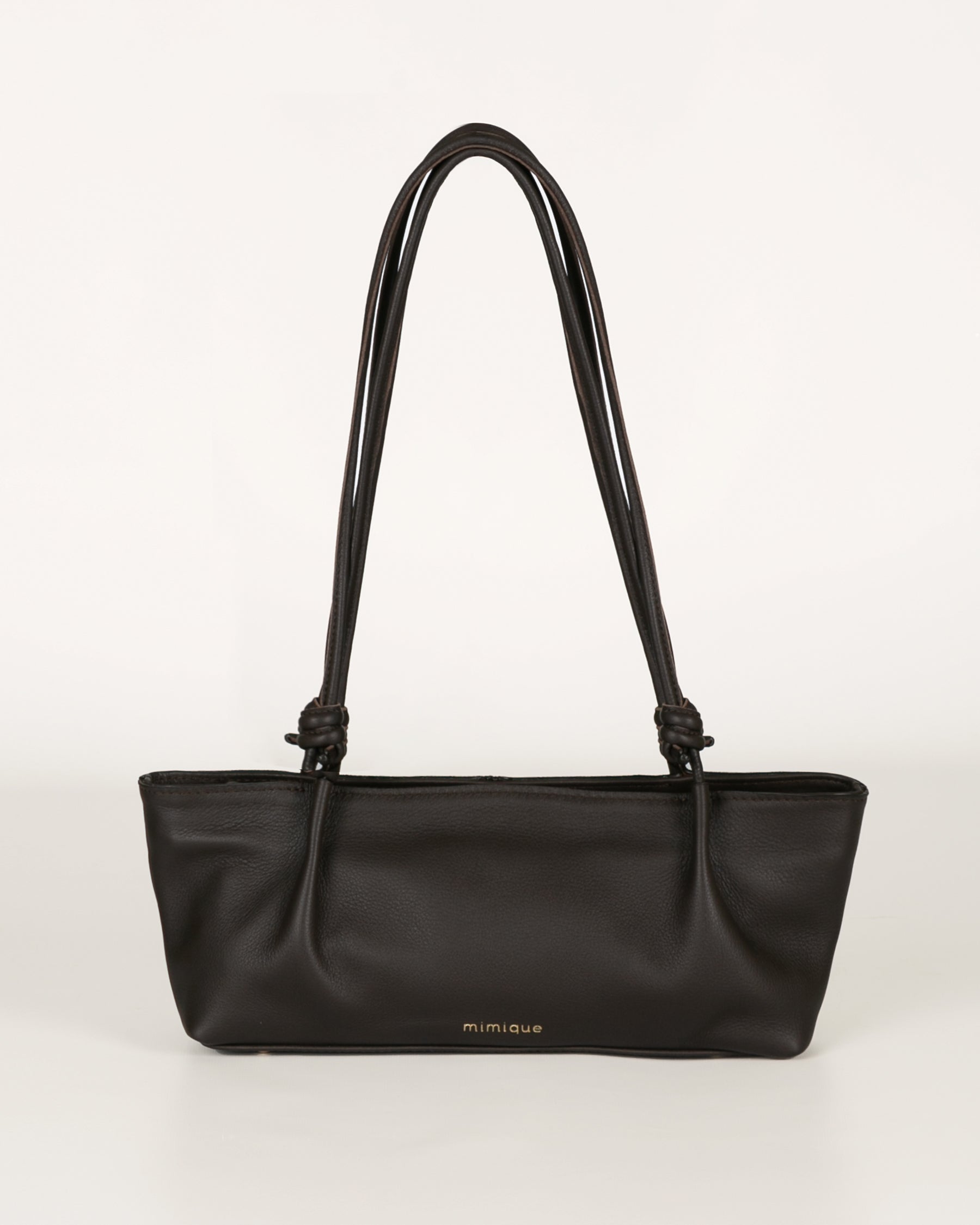 Bolso baguette de mujer Toranda en piel de máxima calidad burdeos. Cómodo, ligero y atemporal. Hecho a mano en España - Mimique