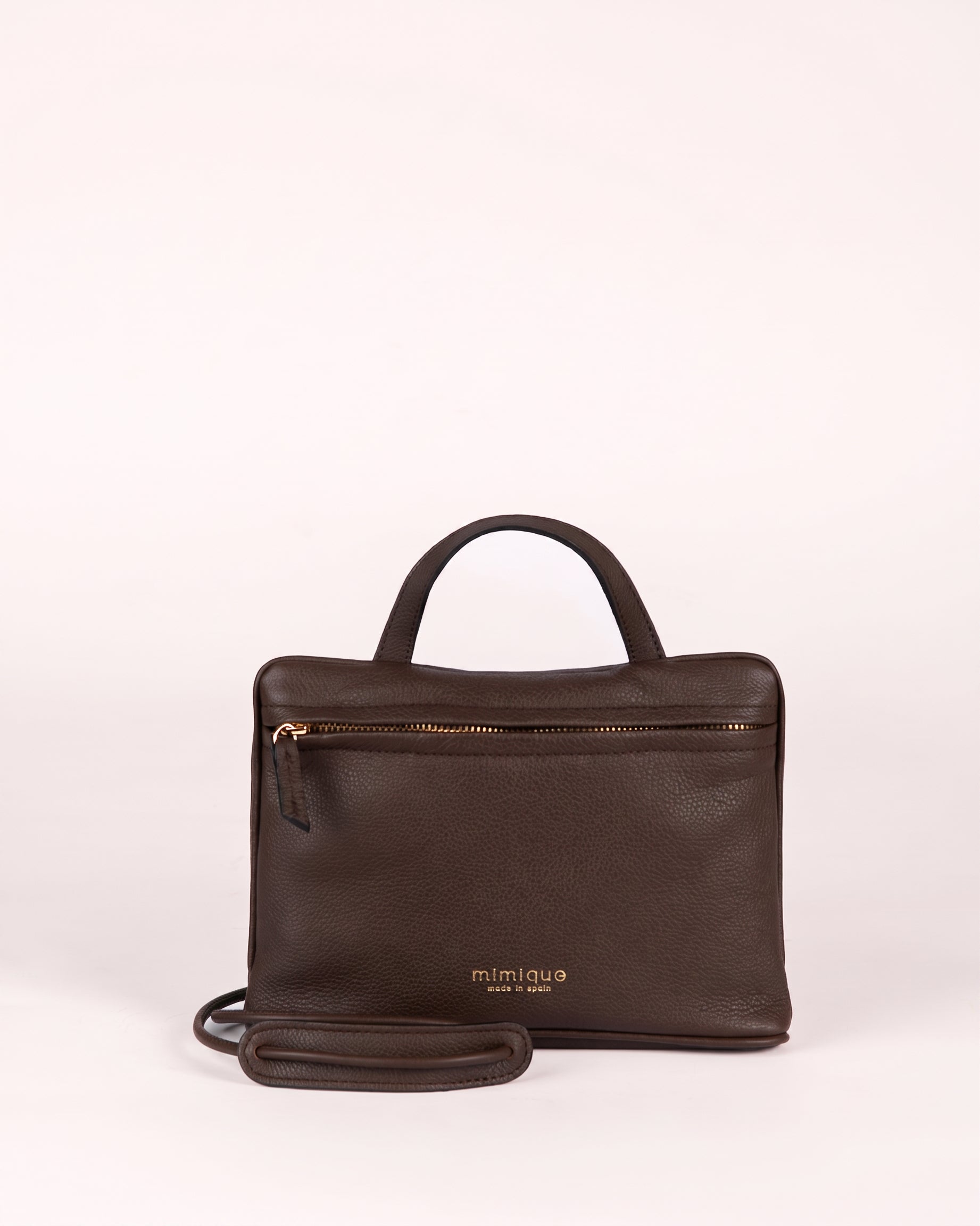 América marrón chocolate bolso de piel para mujer de Mimique hecho a mano en España con materiales de la mejor calidad
