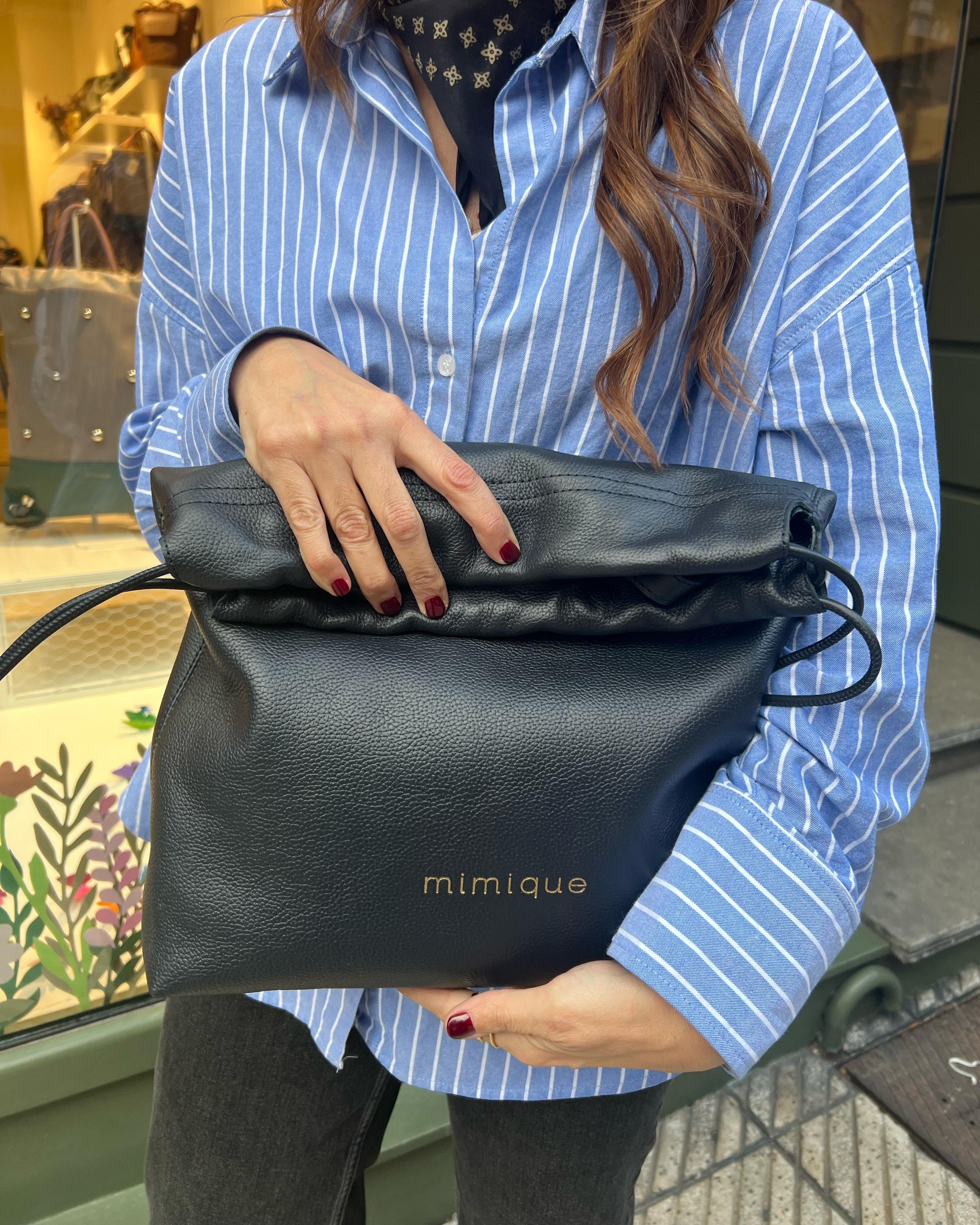 Bolso de piel premium navy para mujer Barro de Mimique. Máxima calidad. Diseño Tote Bag