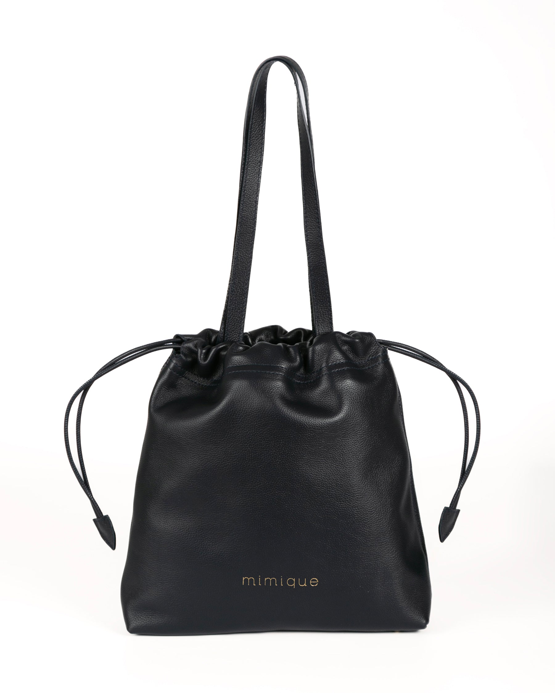 Bolso Tote Bag shopper de piel para mujer azul marino navy de gran capacidad y calidad. Hecho a mano en España