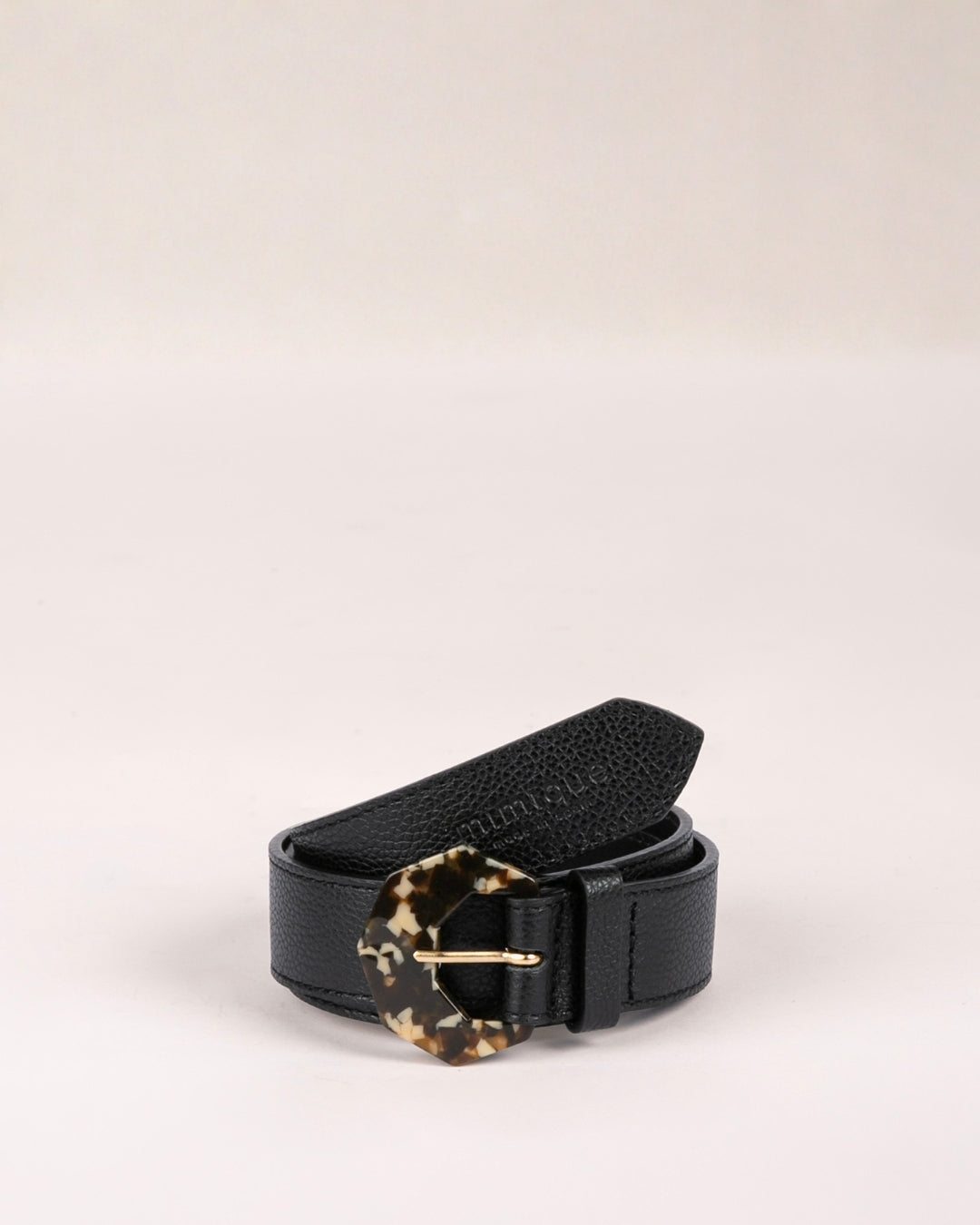 Cinturón para mujer piel negro Salinas Mimique con bonita y original hebilla made in Spain