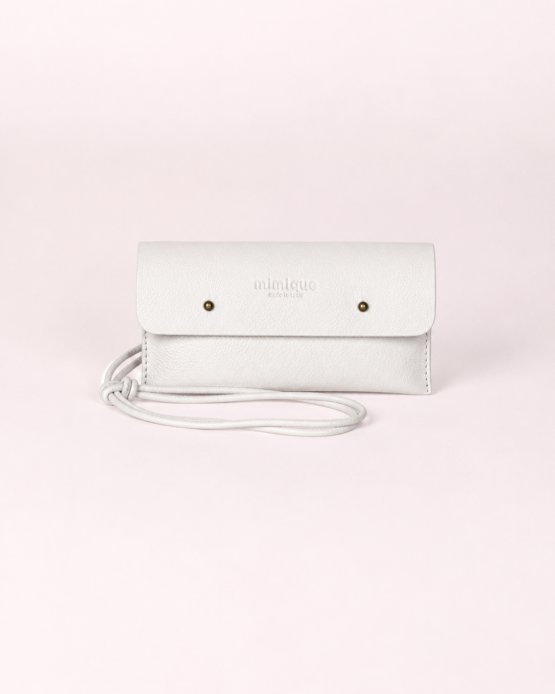Funda de móvil piel premium crema Mantequilla para colgar Mimique cómoda y ligera con cordón regulable