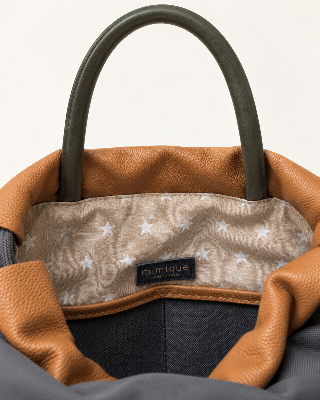 Mochila urbana Sevalle gris oscuro para mujer Mimique con asa de mano y forro y bolsillo interior cómoda y ligera