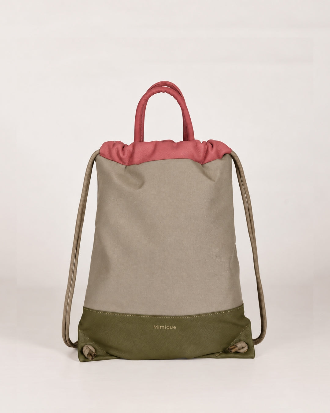 Mochila urbana grande piel y loneta para mujer ligera Sevalle Mimique de gran capacidad color beige made in Spain