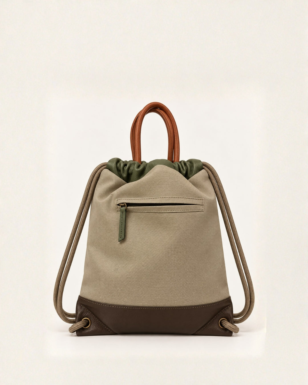 Mochila con volante para mujer Zahora mini beige Mimique cómoda ligera y de máxima calidad bolsillo cremallera