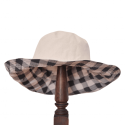 Sombrero de playa reversible vichy & hueso