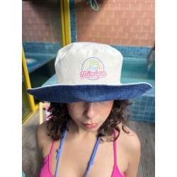 Sombrero de playa reversible vaquero & hueso con logo mimique palmera