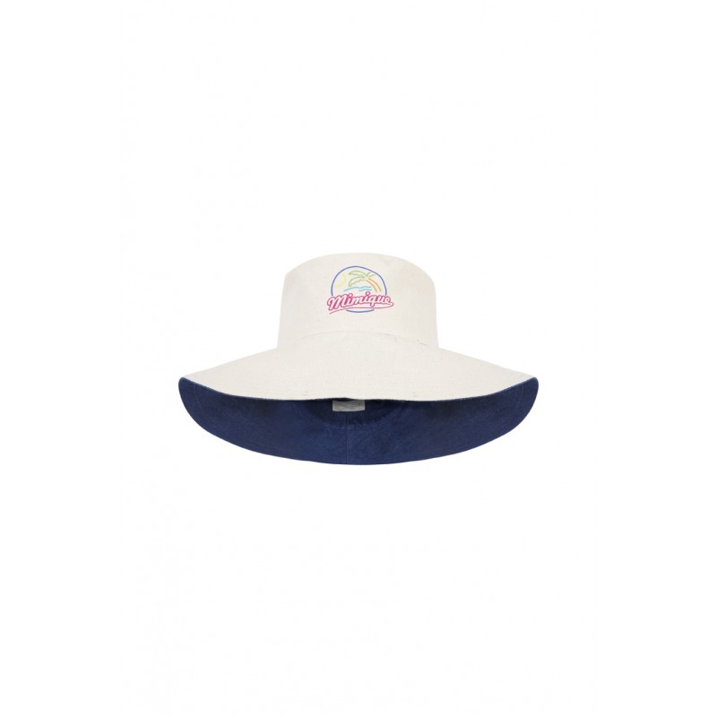 Sombrero de playa reversible vaquero & hueso con logo mimique palmera