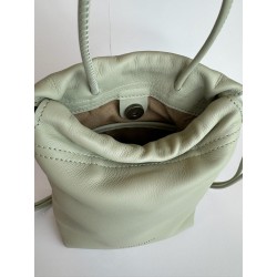 CUE Mini Gathered Leather Bucket Bag - Handmade in Spain