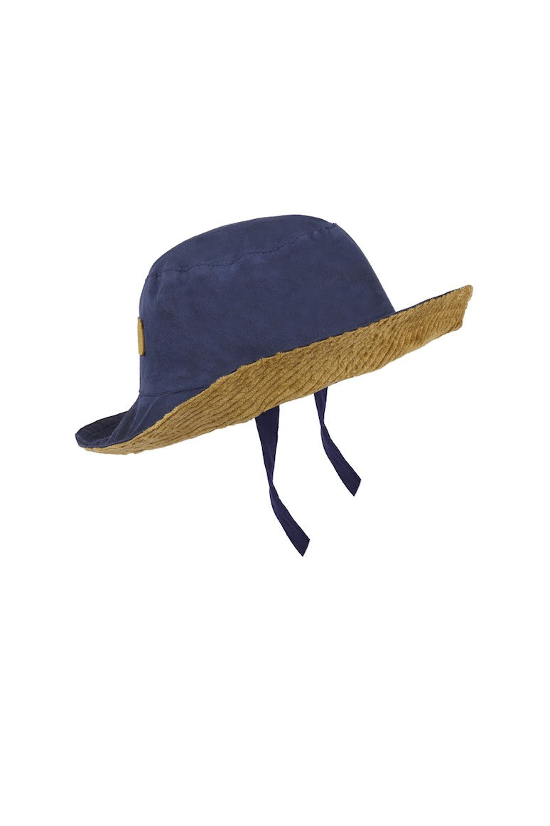 Sombrero de lluvia navy & mostaza