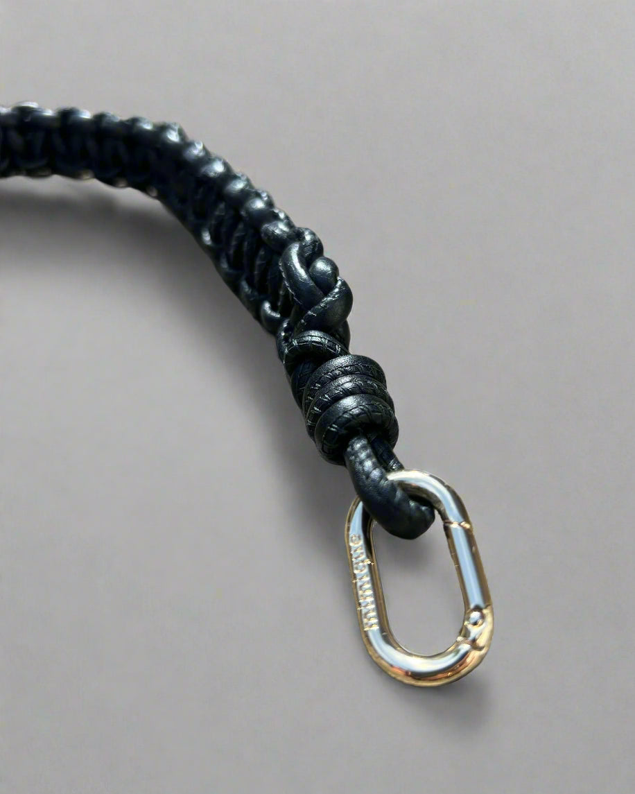 Asa de piel trenzada negra Mimique para bolso de mujer. Calidad Made in Spain