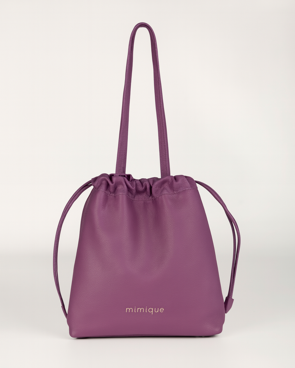 Bolso tote bag para mujer Barro de Mimique. Piel color uva. Hecho en España