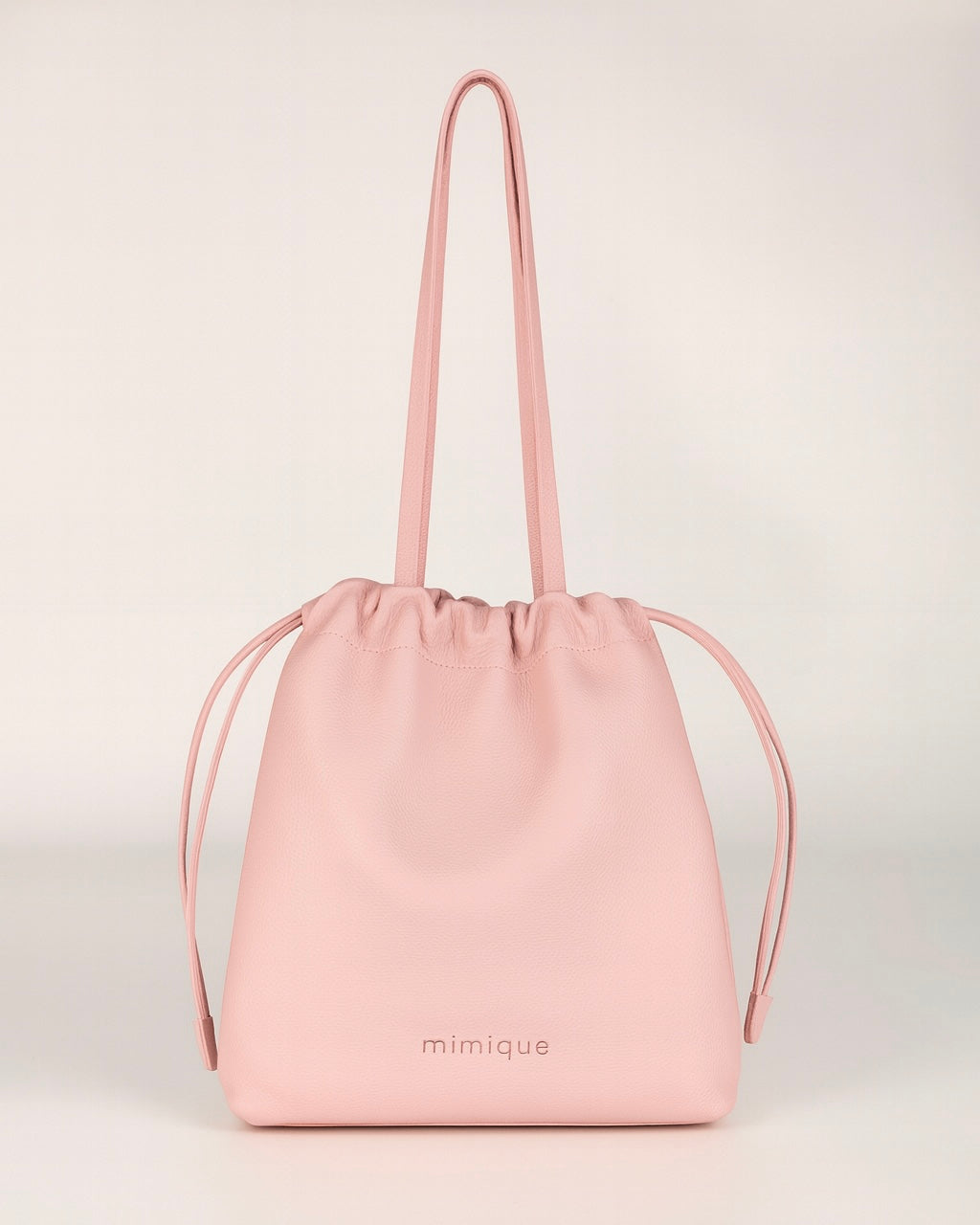 Bolso tote bag para mujer Barro de Mimique. Piel color rosa maquillaje. Hecho en España