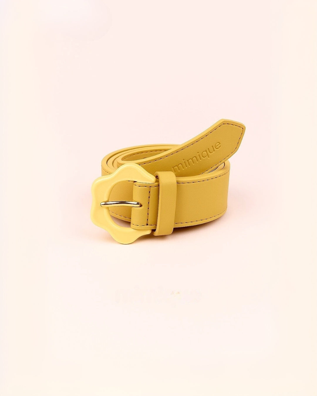 Cinturón de piel para mujer Arnao Mimique. Color Vainilla. Made in Spain