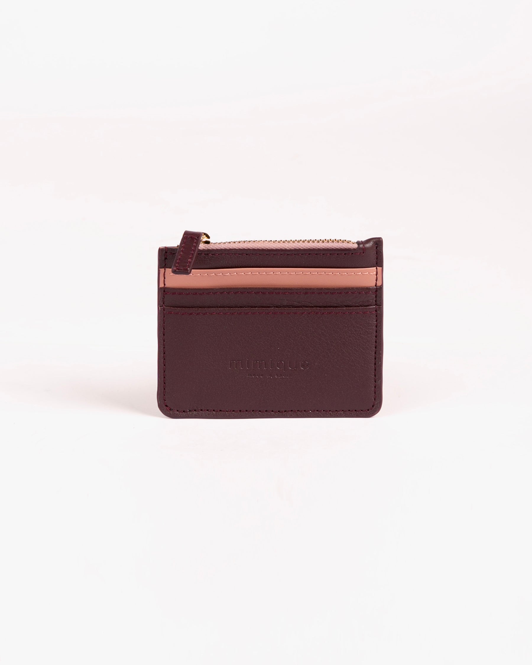 Burgundy card holder purse &amp; makeup