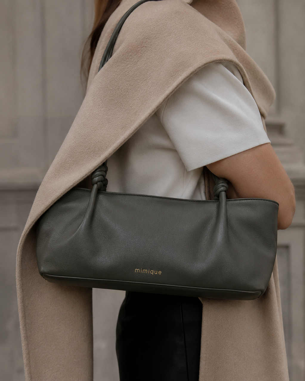 Bolso Toranda caqui Mimique bolso de diseño elegante y acabados impecables made in Spain