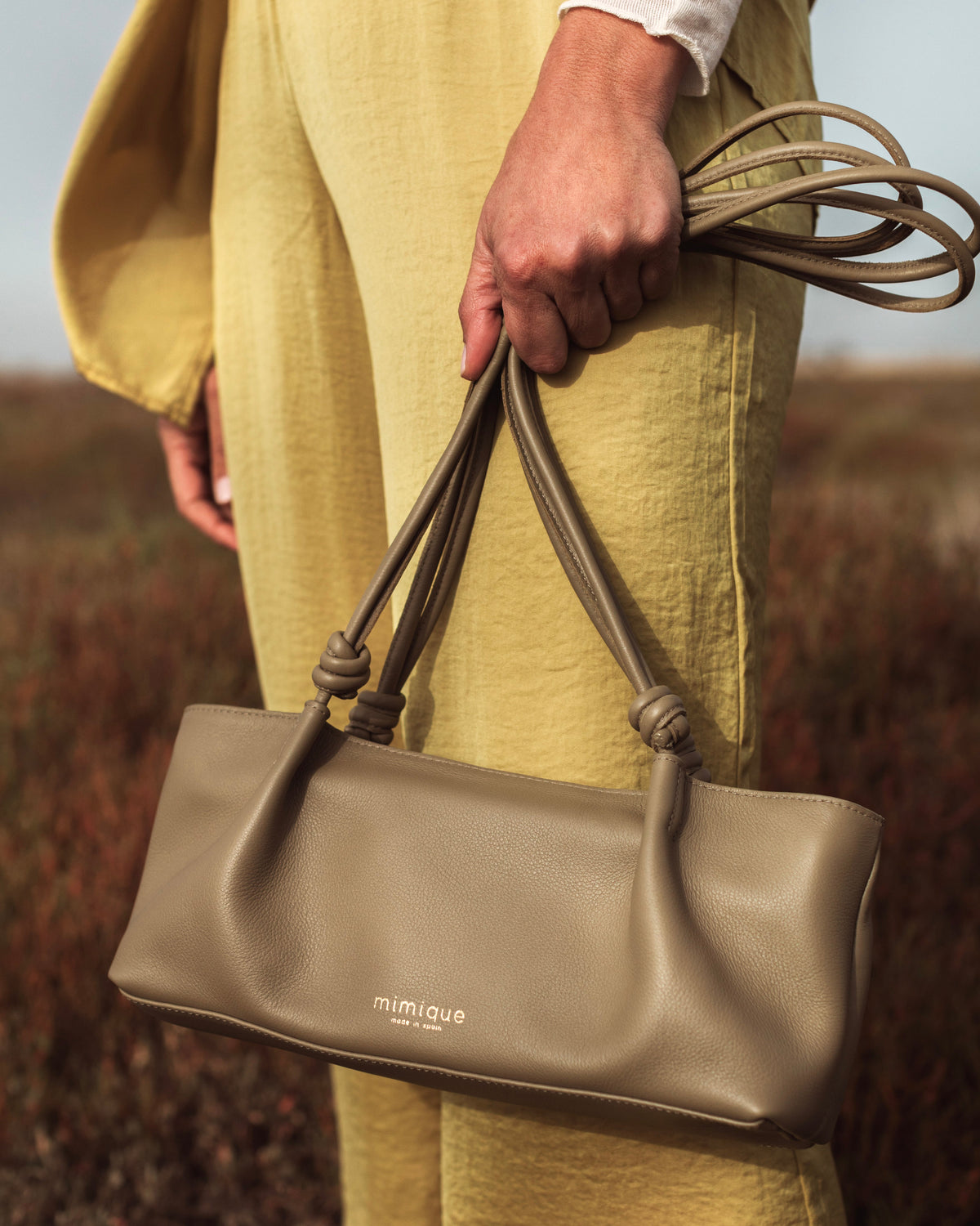 Bolso Toranda de Mimique en piel de alta calidad verde artesanía made in Spain