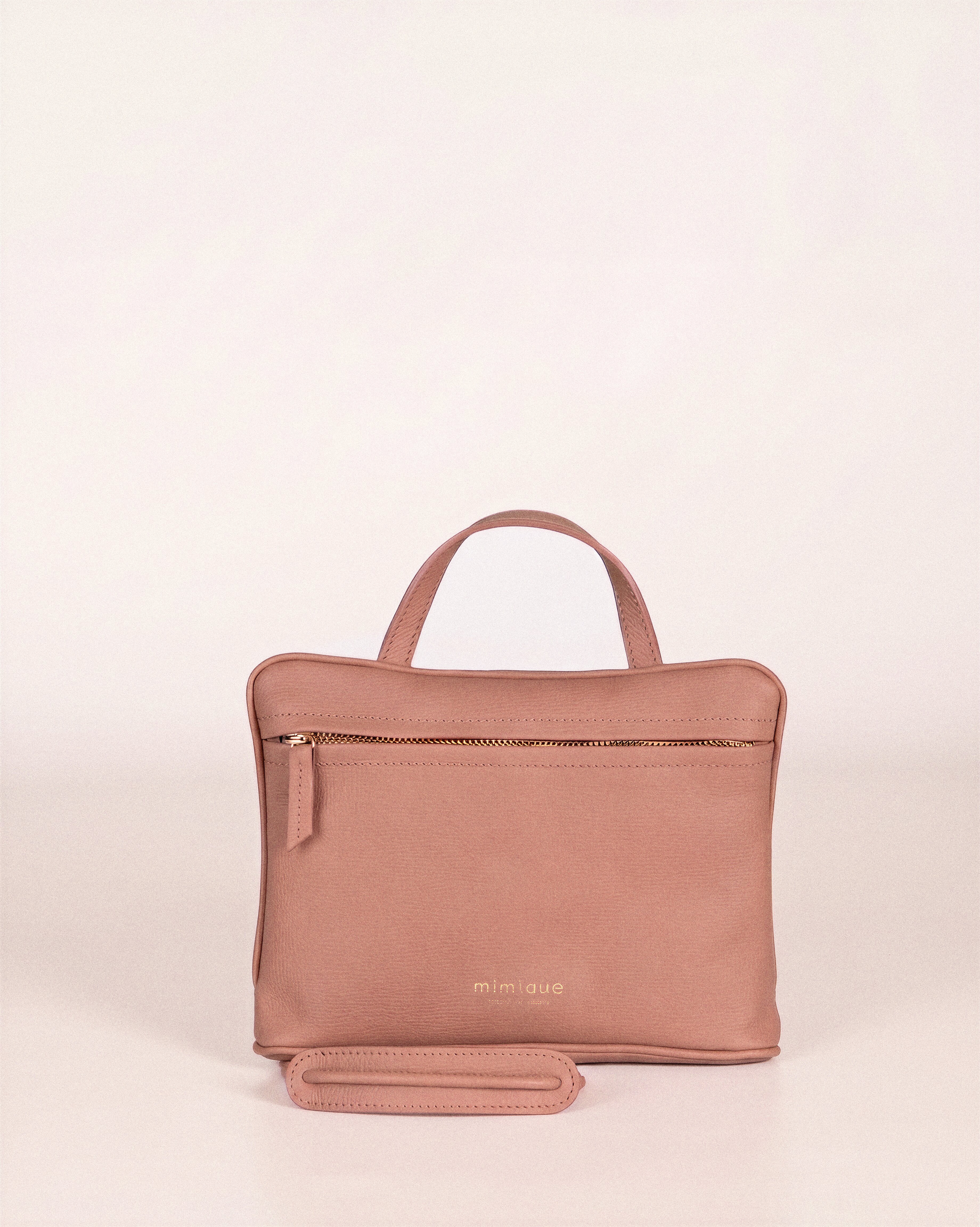 América rosa vintage Mimique bolso bandolera con cremallera hecho a mano en España en piel de máxima calidad