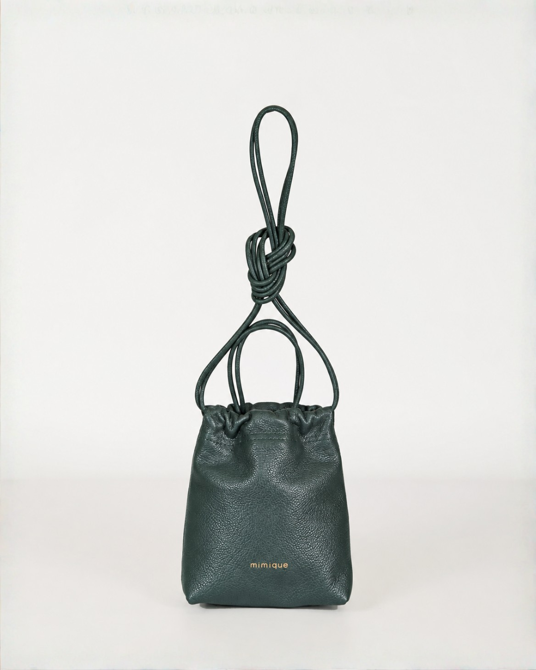 Bolso bombonera Cue verde pato Mimique para mujer en piel premium hecho a mano en España