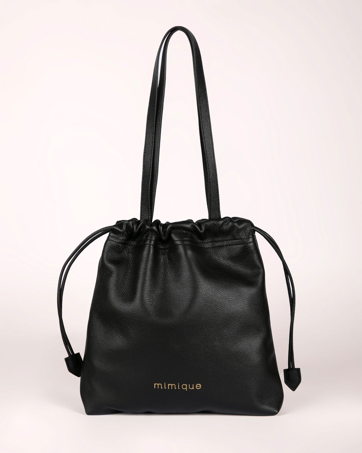 Bolso grande con diseño tote bag Barro de Mimique en piel de máxima calidad color negro 