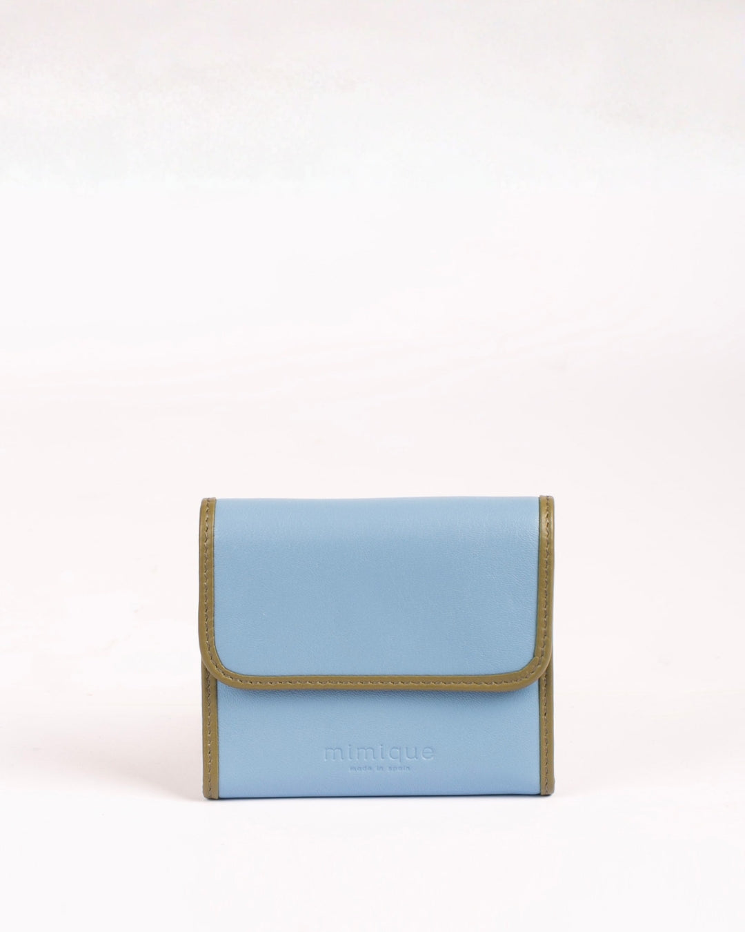 Cartera de piel premium Mimique con gran capacidad hecha a mano en España azul y verde
