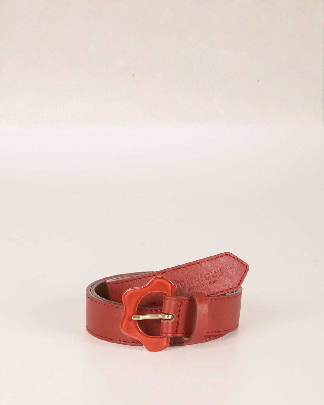 Cinturón con diseño flor de piel para mujer Arnao Mimique color Teja  Made in Spain