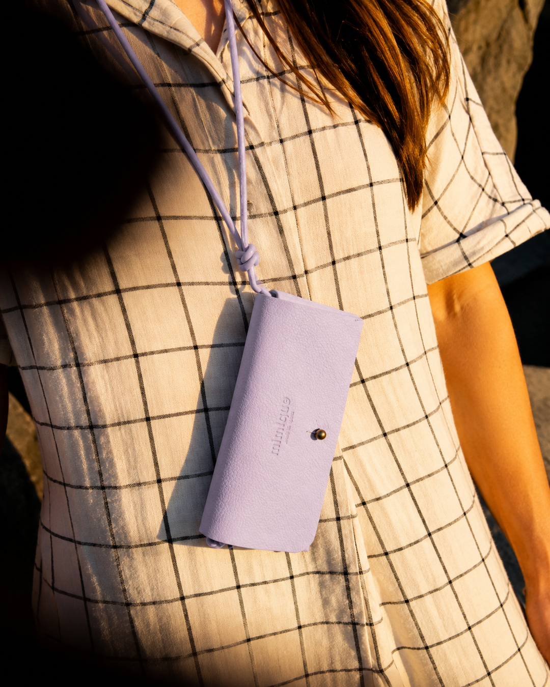 Funda de gafas violeta lavanda Mimique en piel de alta calidad hecha a mano en España