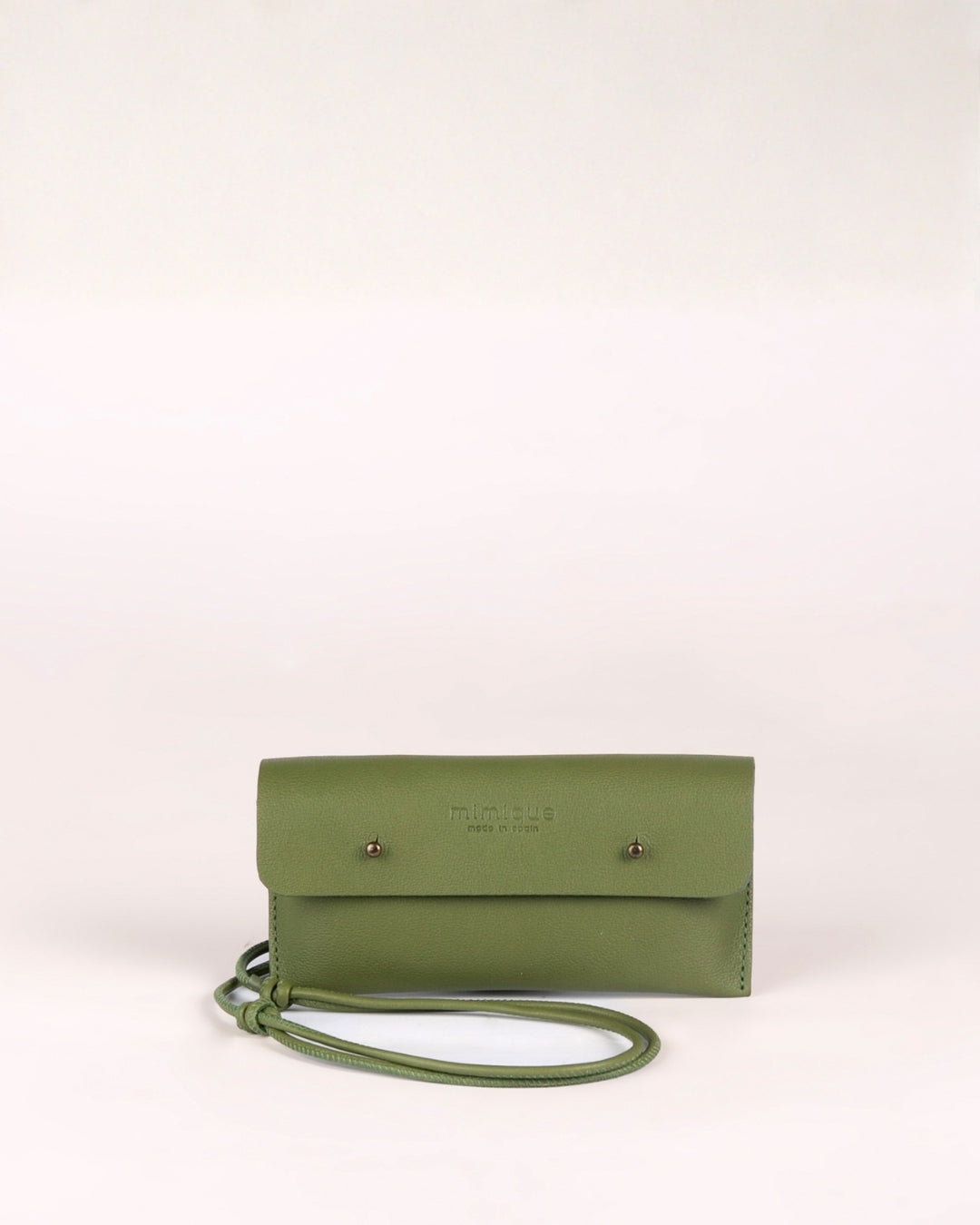 Funda de móvil de piel color verde Mimique compatible con todos los móvil con cordón para colgar