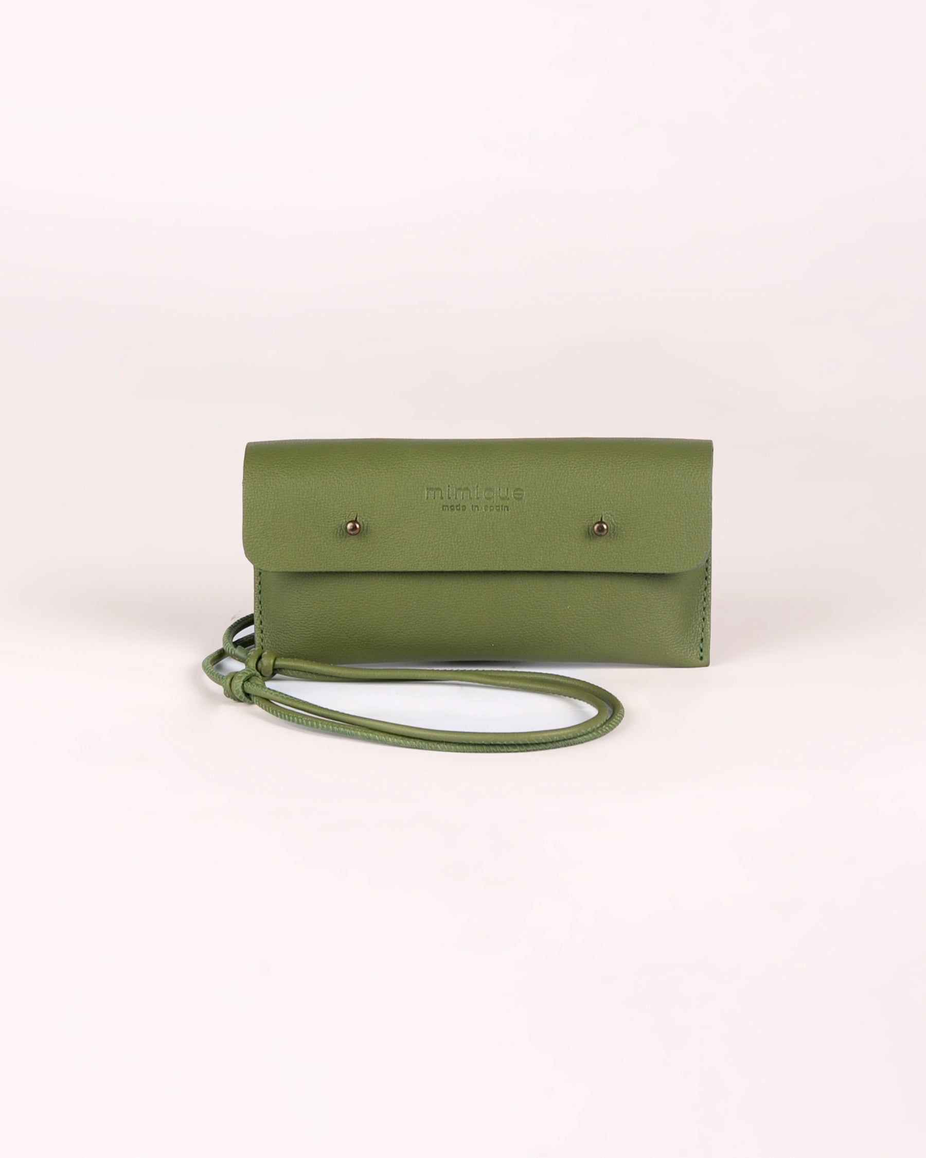 Funda de móvil de piel color verde Mimique compatible con todos los móvil con cordón para colgar