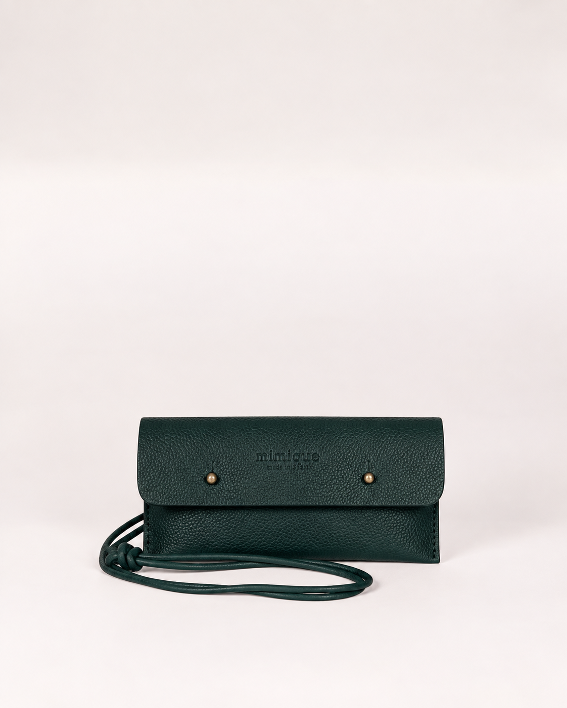 Funda de móvil de piel Mimique para colgar para todos los móviles hecha a mano en España color verde pato