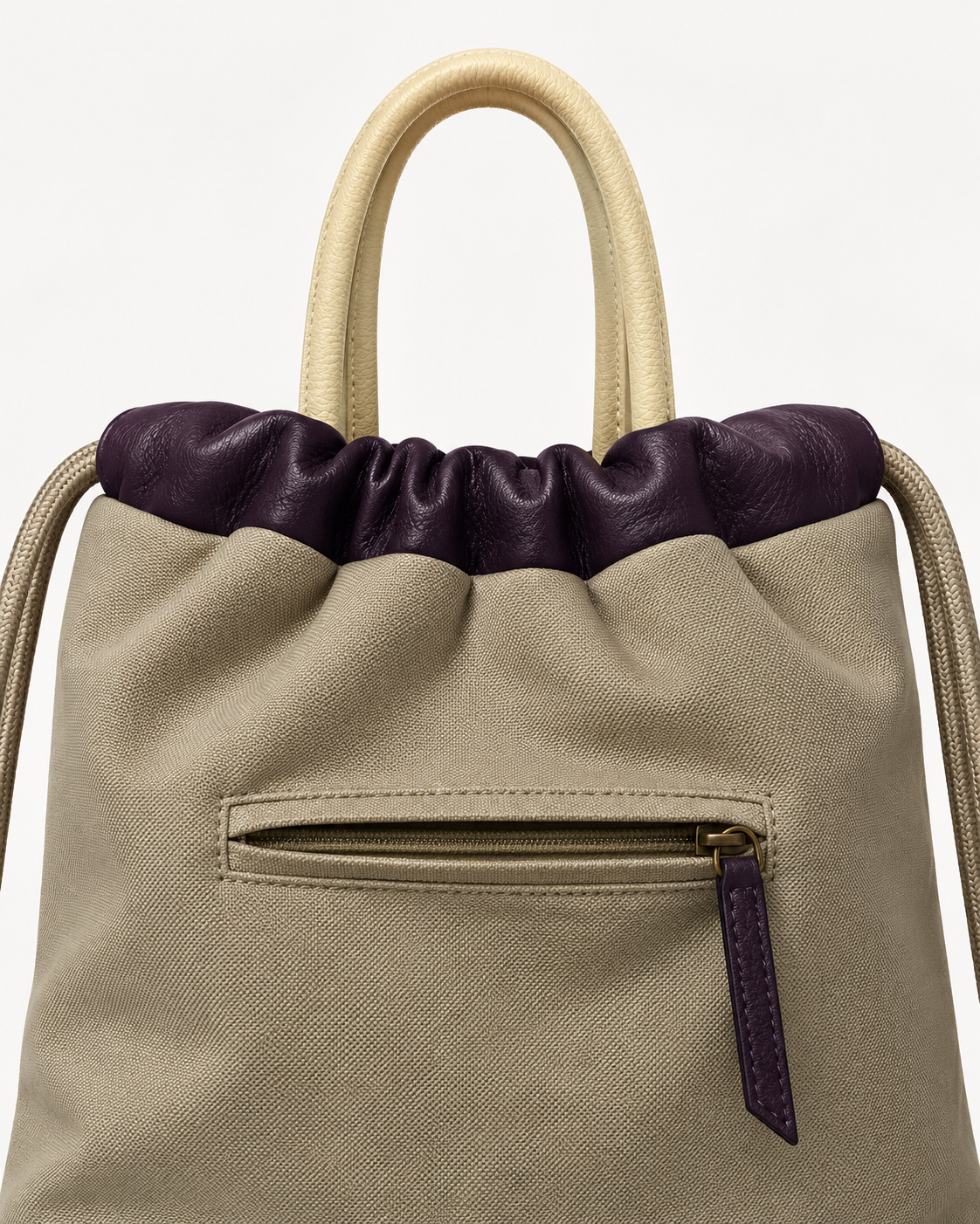 Mochila bolso urbana para mujer Sevalle color beige impermeable con asa de mano y bolsillo seguro con cremallera