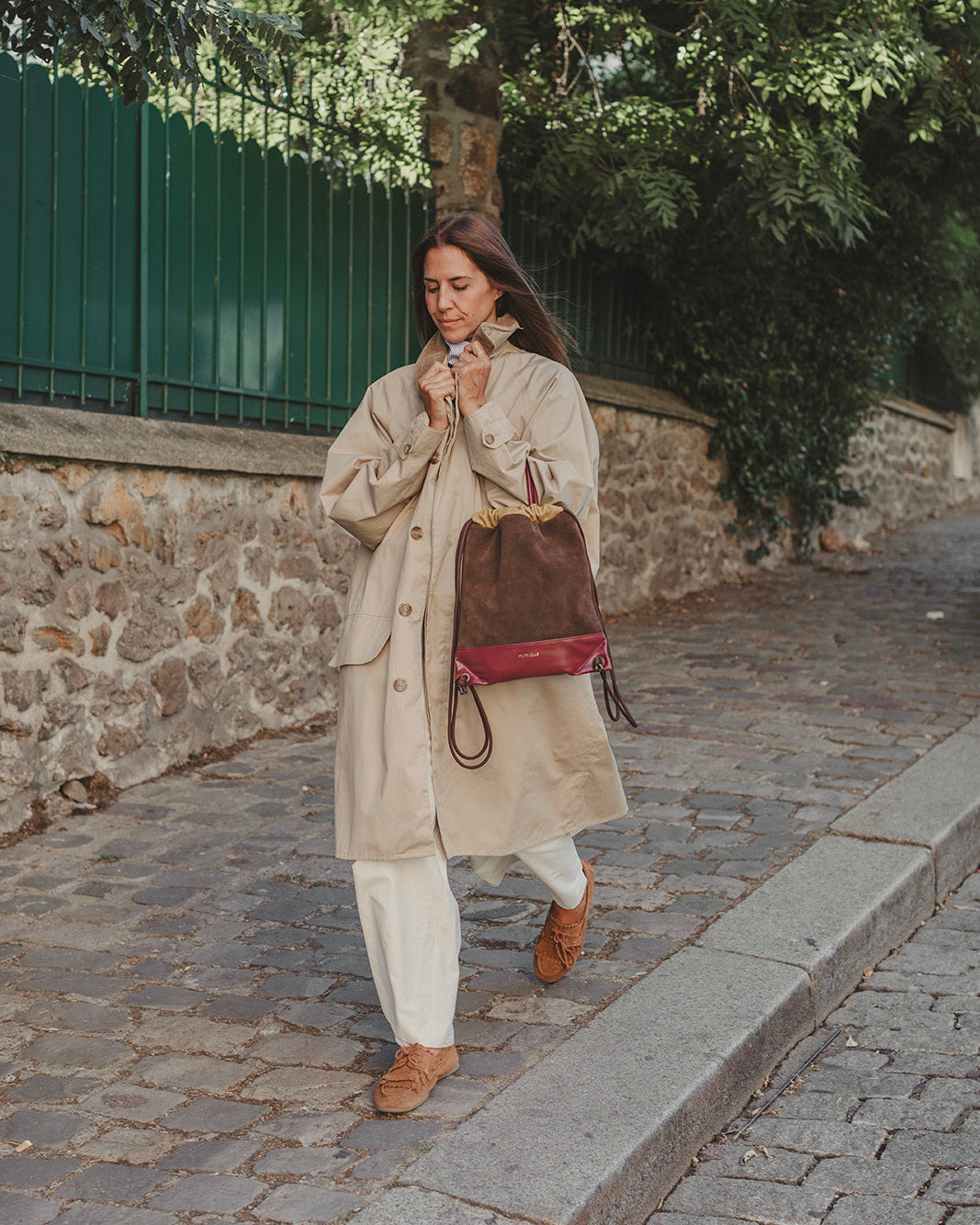 Torimbia zero burdeos y chocolate mochila bolso para mujer de Mimique en piel y serraje de alta calidad made in Spain